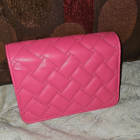 bebe Pink Quilted Crossbody with Gold Accent - Picture 4 of 4